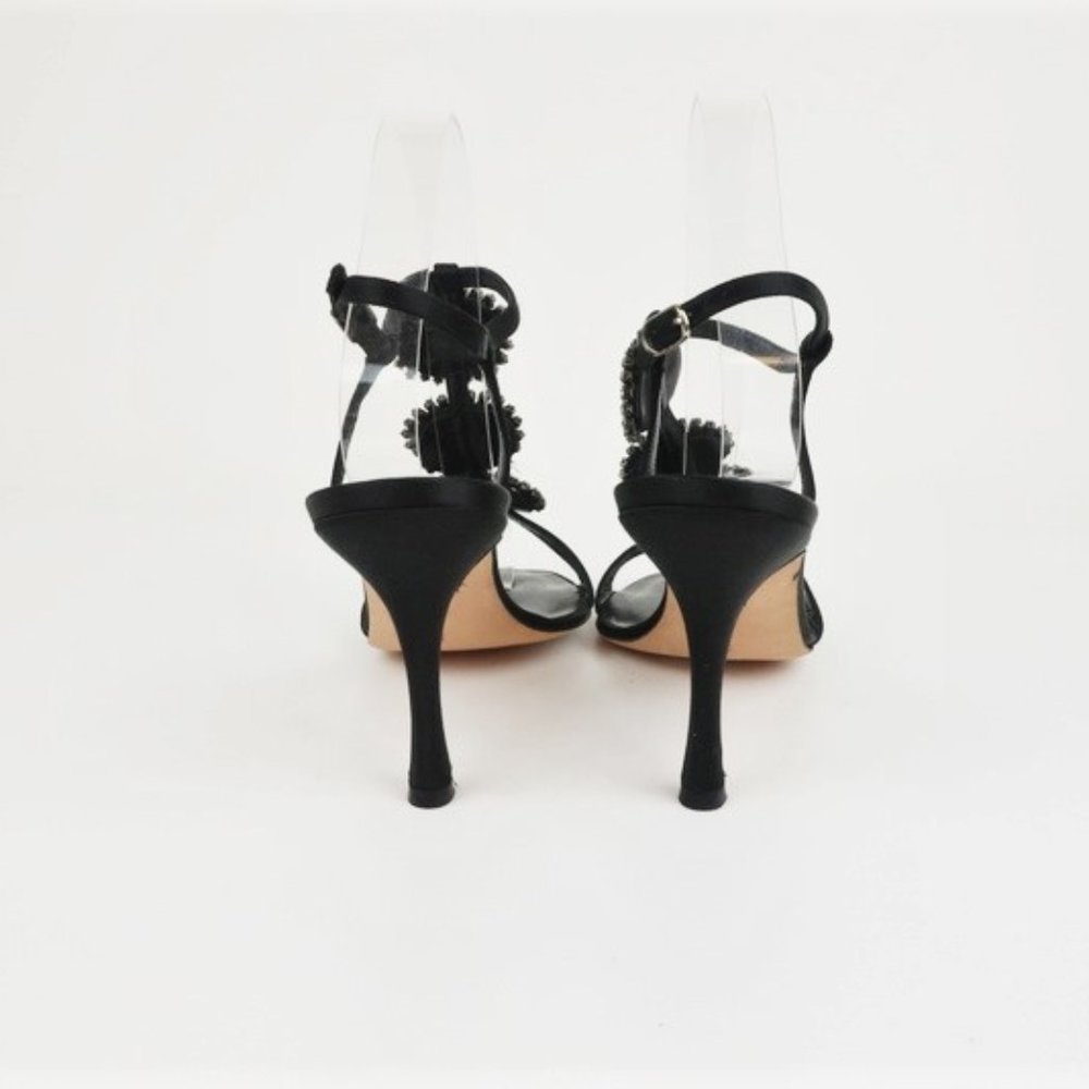 Manolo Blahnik Ochi Crystal Buckle Sandals Black - Picture 4 of 6